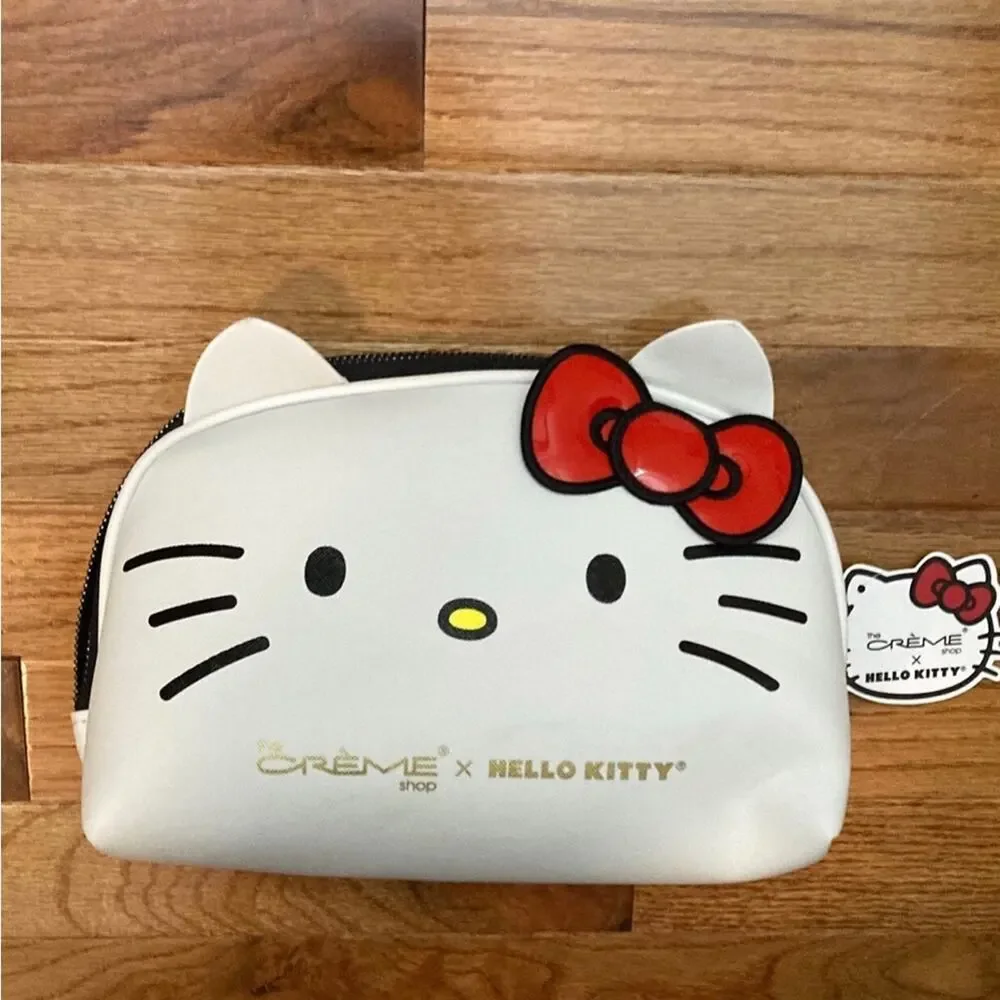 HELLO KITTY SANRIO x The Crème Shop Large White Cosmetic Bag NWT